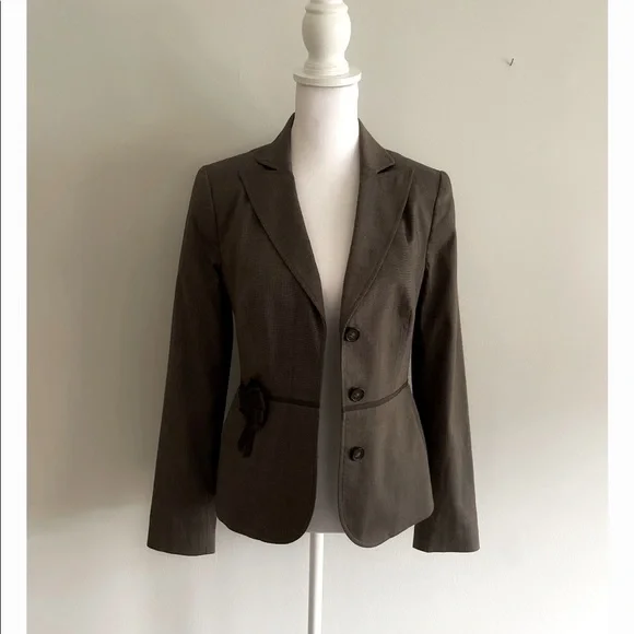Banana Republic Blazer Jacket Long Sleeve Button Front  Brown. Size 0 - Picture 3 of 8